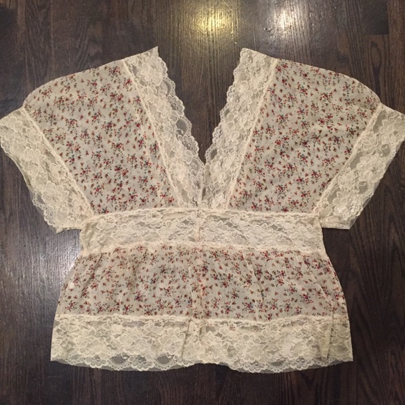 NEW Passport plus size lace floral hobo sheer flower shirt 2X - Picture 6 of 6